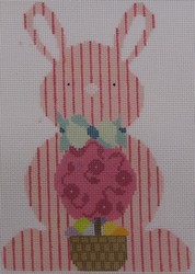 click here to view larger image of Pink Striped Bunny  (hand painted canvases)