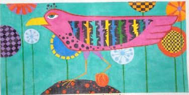 click here to view larger image of Long Bird on Rock (hand painted canvases)