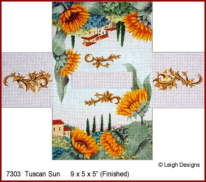 click here to view larger image of Tuscan Sun Tissue Topper (hand painted canvases)