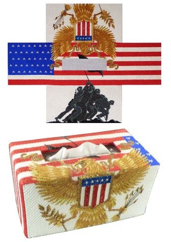 click here to view larger image of Freedom Tissue Topper (hand painted canvases)