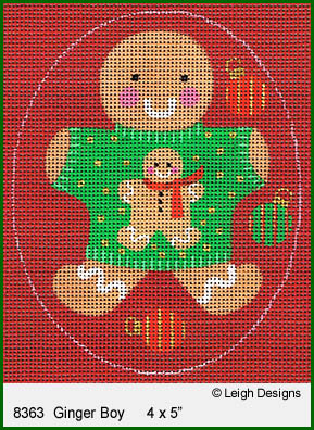 click here to view larger image of Ginger Boy Ornament (hand painted canvases)