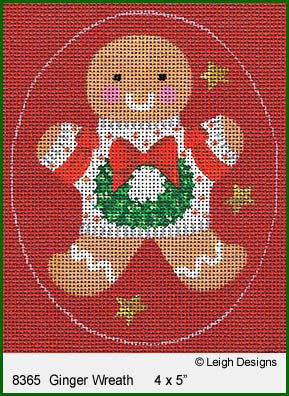click here to view larger image of Ginger Wreath Ornament (hand painted canvases)