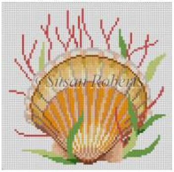 click here to view larger image of Seashell, Sea Scallop (hand painted canvases)