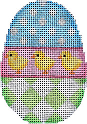 click here to view larger image of Dots/Chicks/Harlequin Egg (hand painted canvases)