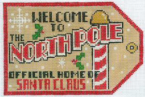 click here to view larger image of Gift Tag - Welcome to the North Pole (hand painted canvases)
