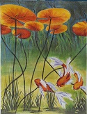 click here to view larger image of Koi Day Dreaming (hand painted canvases)