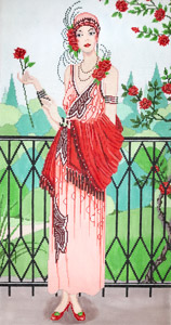 click here to view larger image of Art Deco Rose Garden (hand painted canvases)