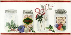 click here to view larger image of Mason Jars Christmas (hand painted canvases)
