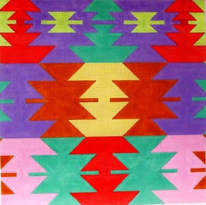 click here to view larger image of Kilim Multi Color Star (hand painted canvases)