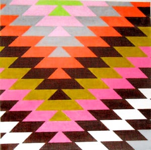 click here to view larger image of Kilim Star Pink, Brown, Gray, and Green (hand painted canvases)