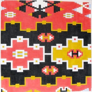 click here to view larger image of Kilim Caviar, Melon, and Citrus (hand painted canvases)