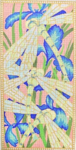 click here to view larger image of Iris and Dragonfly (hand painted canvases)