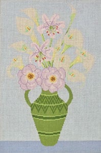 click here to view larger image of English Flowers (hand painted canvases)