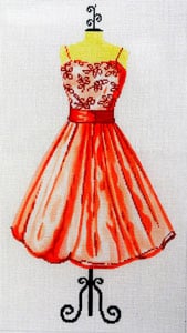click here to view larger image of Party Dress - Poppy - Flowered Bodice (hand painted canvases)