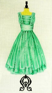 click here to view larger image of Party Dress - Mint Green (hand painted canvases)