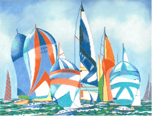 click here to view larger image of Regatta Sails (hand painted canvases)