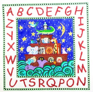 click here to view larger image of Noah's Ark Alphabet (hand painted canvases)