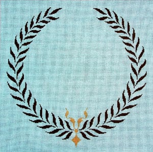 click here to view larger image of Monogram - Greek Wreath (hand painted canvases)
