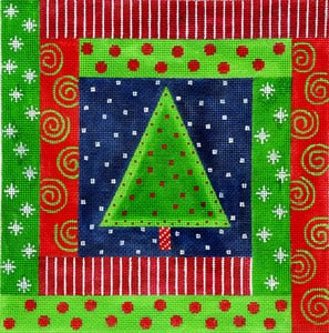 click here to view larger image of Wrapped around the Christmas Tree (hand painted canvases)
