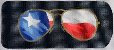 click here to view larger image of Eyeglass Case Texas Aviators (hand painted canvases)