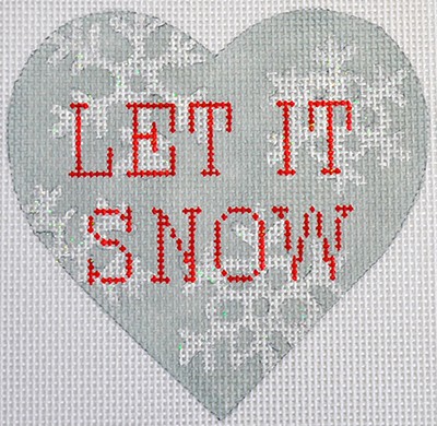click here to view larger image of Let It Snow Heart (hand painted canvases)