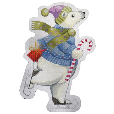 click here to view larger image of Skating Polar Bear (hand painted canvases)