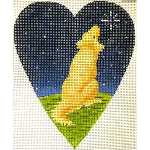 click here to view larger image of Midnight Golden Retriever Heart (hand painted canvases)