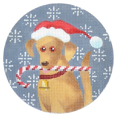 click here to view larger image of Golden Labrador Xmas Circle (hand painted canvases)