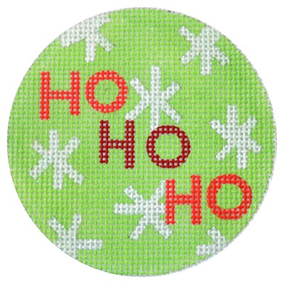click here to view larger image of Ho Ho Ho Christmas Circle Green (hand painted canvases)