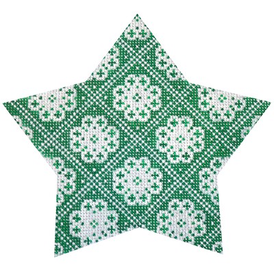 click here to view larger image of Green Nordic Star Trellis (hand painted canvases)