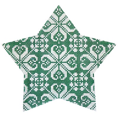 click here to view larger image of Green Nordic Star All - Over (hand painted canvases)