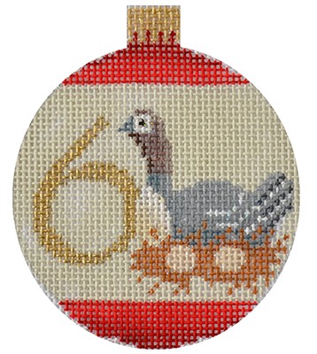 click here to view larger image of 12 Days Bauble - 6 Geese (hand painted canvases)