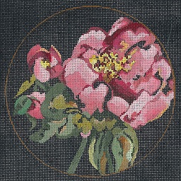 click here to view larger image of Christmas Rose Ornament (hand painted canvases)