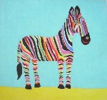 click here to view larger image of Zingy Zebra (hand painted canvases)