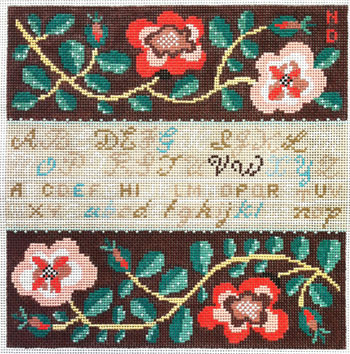 click here to view larger image of Red Rose Sampler (hand painted canvases)