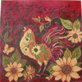 click here to view larger image of Red Woodland Rooster (hand painted canvases)