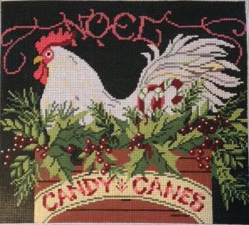 click here to view larger image of Rooster Noel (hand painted canvases)