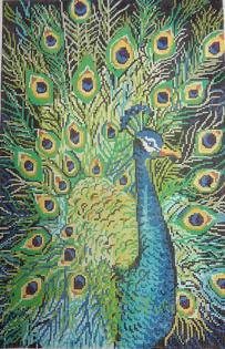 click here to view larger image of Peacock Profile (hand painted canvases)
