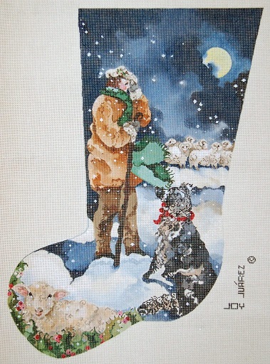 click here to view larger image of Shepherd With Dog Stocking (hand painted canvases)