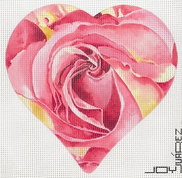 click here to view larger image of Peace Rose Heart (hand painted canvases)
