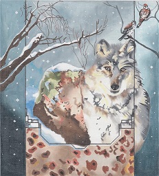 click here to view larger image of Grey Wolf - Boulder (hand painted canvases)