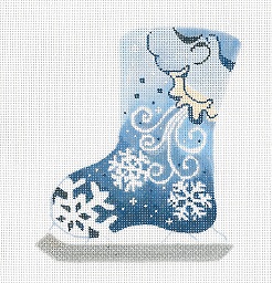click here to view larger image of North Wind Blowing Snowflakes Ice Skate (hand painted canvases)