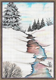 click here to view larger image of Winter Stream (hand painted canvases)