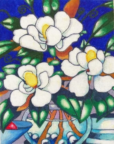 click here to view larger image of Magnolia Blossoms (hand painted canvases)