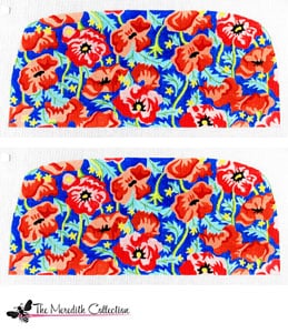 click here to view larger image of Orange and Pink Poppies - Navy Bkg. (hand painted canvases)