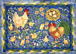 click here to view larger image of Roosters and Chickens (hand painted canvases)