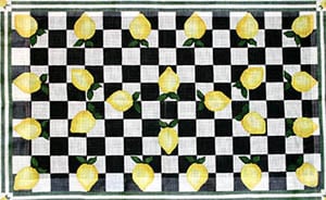 click here to view larger image of Lemons and Checks (hand painted canvases)