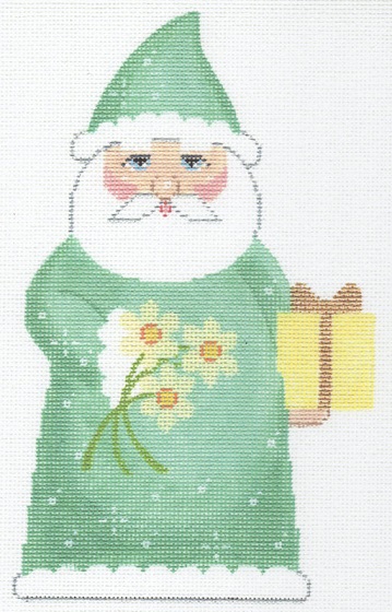 click here to view larger image of December Birthstone Santa (hand painted canvases)
