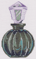click here to view larger image of Round Green Perfume Bottle (hand painted canvases)