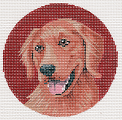 click here to view larger image of Golden Retriever Ornament (hand painted canvases)
